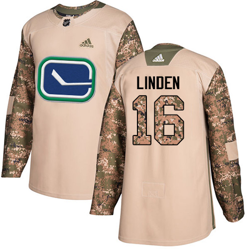 Adidas Canucks #16 Trevor Linden Camo Authentic Veterans Day Stitched NHL Jersey